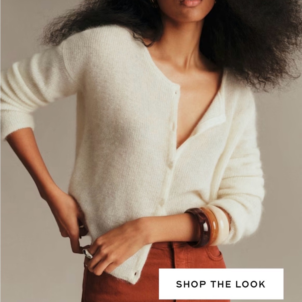 Sezane Gaspard Cardigan sweater in Ecru